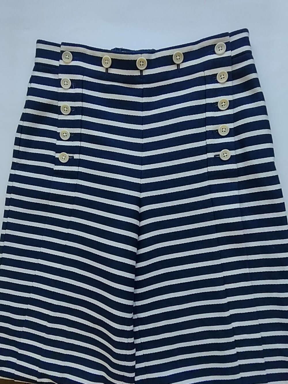 J. Crew Nautical Stripe Sailor Pant Size 4 Wide Leg Coastal Beach Resort - Picture 9 of 12
